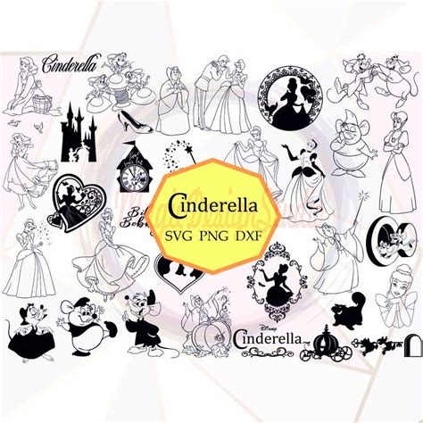 30 CinderellaSVG DisneySVG Bundle Glass Slipper Svg Etsy De