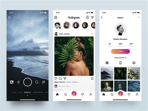 Instagram Redesign Visual Concept Photo Design App Social App Design