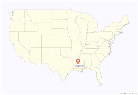 Map of Ridgecrest town, Louisiana - Thong Thai Real