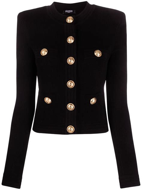 Balmain Buttoned Fine Knit Cardigan Farfetch