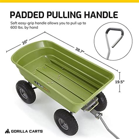 Gorilla Carts Pound Capacity Heavy Duty Poly Yard Garden Steel