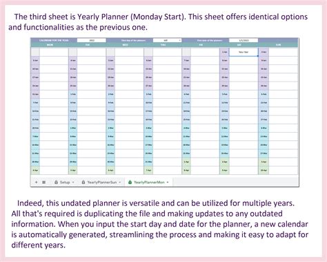 Excel Yearly Planner, Yearly Calendar, Undated Planner, Weeks in a Year ...