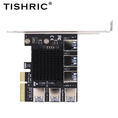 TISHRIC PCI Express Multiplier PCIE 1 To 4 5 6 7 Ports USB3 0 Hub GPU