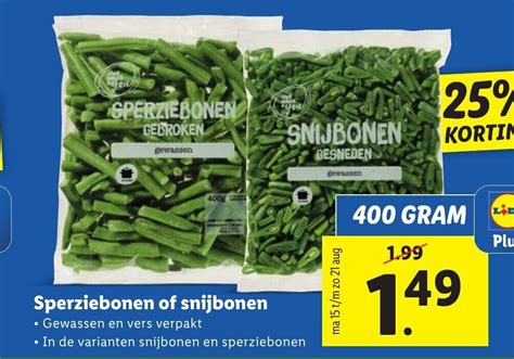 Sperziebonen Of Snijbonen 400 Gram Aanbieding Bij Lidl