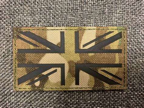 Uk Union Jack Velcro® Brand Hook Ir And Reflective Morale Flag Patchmono