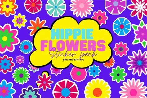 Hippie Flowers Svg Pack Graphic By Art S And Patterns · Creative Fabrica