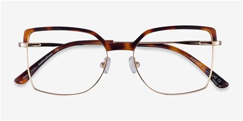 Further Geometric Tortoise And Gold Full Rim Eyeglasses Eyebuydirect Canada