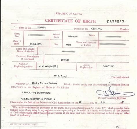 Where is the Kenyan birth certificate number located - Tuko.co.ke