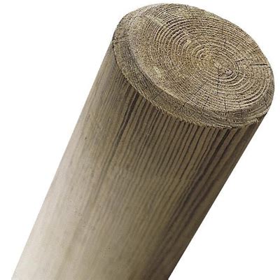 Rondin de bois fraisé en pin traité classe 4 vert 100 mm x 2 50M