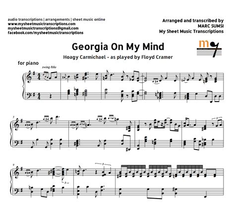 Georgia on my Mind - Hoagy Carmichael (as played by Floyd Cramer ...