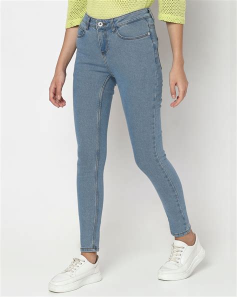 Light Blue Mid Rise Wendy Skinny Fit Jeans