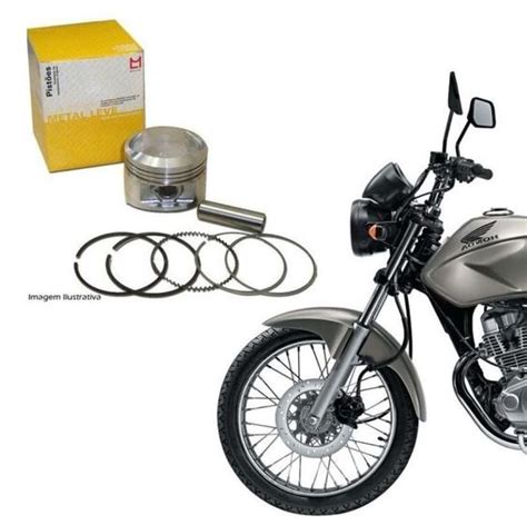 Kit Pist O E Aneis Metal Leve Honda Cg Cargo Titan Fan Nxr Bros De