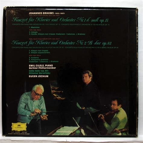 Brahms The Piano Concertos By Emil Gilels LP Box Set With