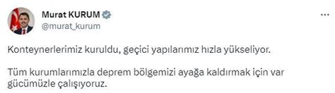 Murat Kurum Gaziantepte konteyner kurulumuna ait anları paylaştı