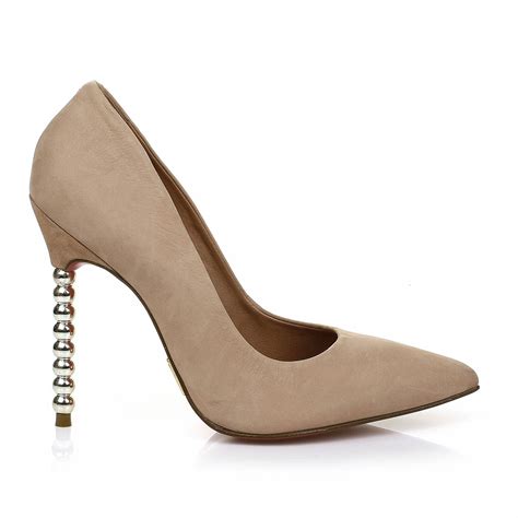 Scarpin Salto Alto Nobuck Nude Uza Shoes Sapatos Femininos