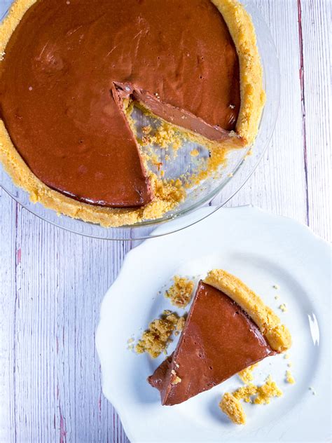 Chocolate Pie With Shortbread Cookie Crust Tastefully Grace