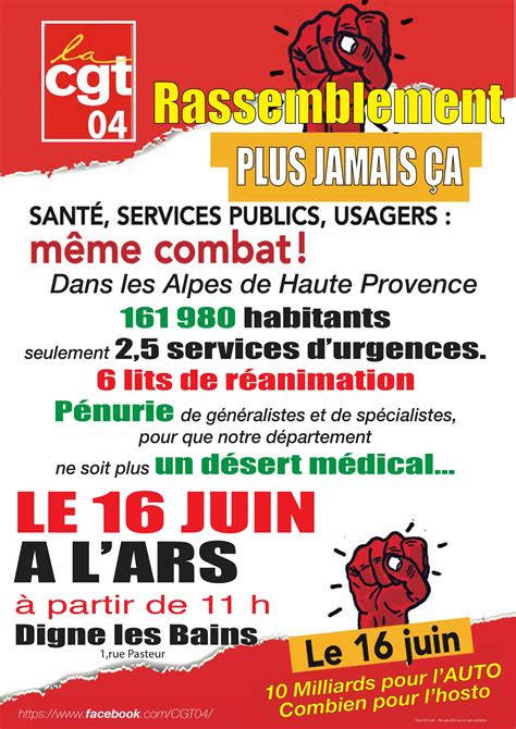 La CGT Du Centre Hospitalier De Manosque 13 Juin 2020 Le 16 Juin