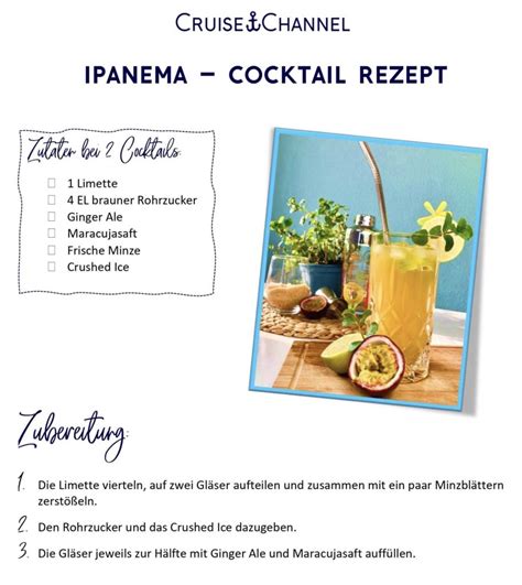 Ipanema AIDA Cocktail Rezept Zum Nachmachen