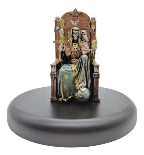 Escultura De La Santa Muerte En Trono 11cm Dorada Envío gratis