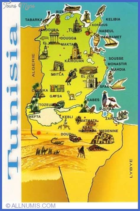 Tunisia Map Tourist Attractions - ToursMaps.com