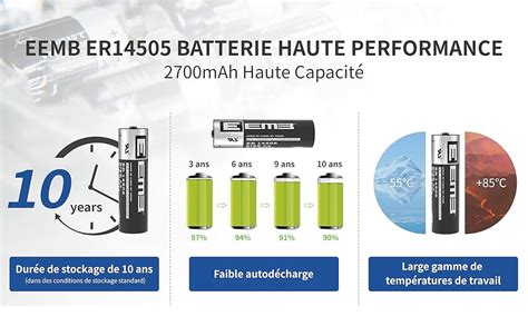 Eemb Er Piles Ls Aa Lithium V Mah Er Batterie Lot