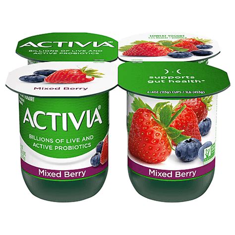 Activia Yogurt Lowfat Mixed Berry 4 Ea Low Fat And Nonfat Ingles Markets