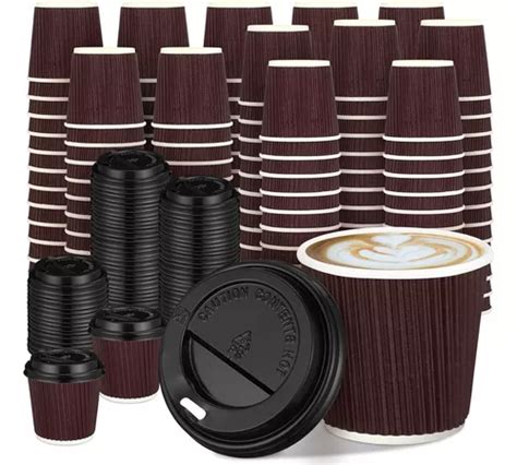 Juego De 100 Tazas De Espresso Desechables De 4 Oz Con Tapas Cuotas