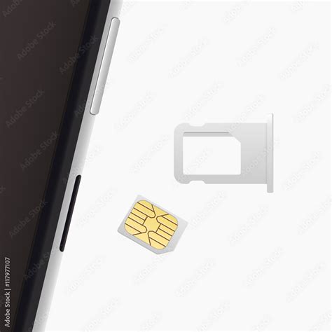 Small Nano Sim Card, Sim Card Tray for Smartphone. Vector objects ...