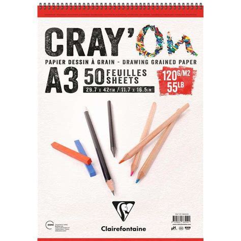 Clairefontaine CrayOn Yandan Spiralli Çizim Defteri A3 120 g 50 Yaprak