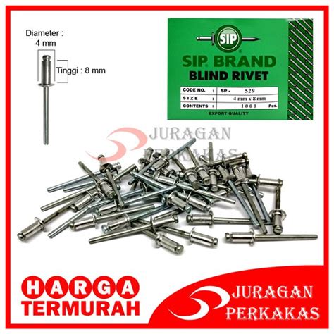 Jual SIP 529 PAKU RIVET 4 X 8 MM BLIND RIPET RIFET TEMBAK 1 PAK 1 000