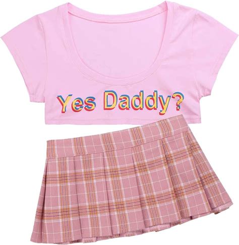 Amazon Zdhoor Woman S Schoolgirls Anime Outfit Lingerie Set Yes Daddy Crop Top Mini Plaid
