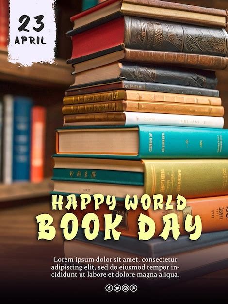 Premium Psd Happy World Book Day Poster Template Design Using