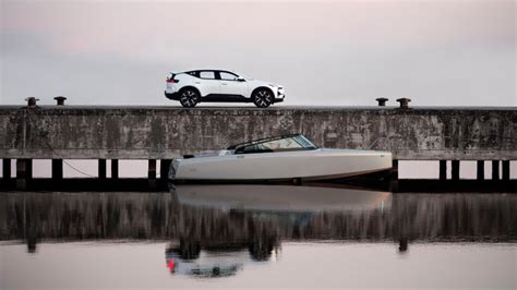 Candela Launches C 8 Polestar Electric Boat With Hydrofoils Painted In Gold