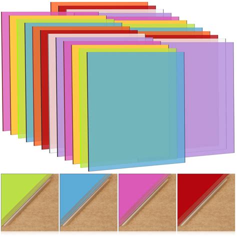 Buy 24 Pcs Colored Acrylic Sheets Laser Cutting Acrylic Sheets Cast Acrylic Sheets Plastic Sheet