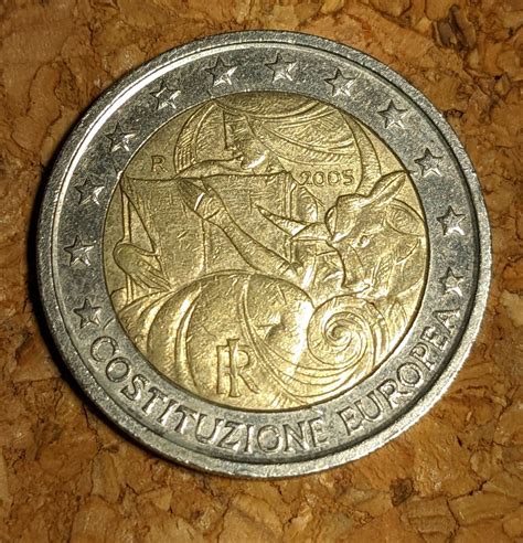 Pièce De 2 Euros Italie 2005 Costituzione Europea Etsy France