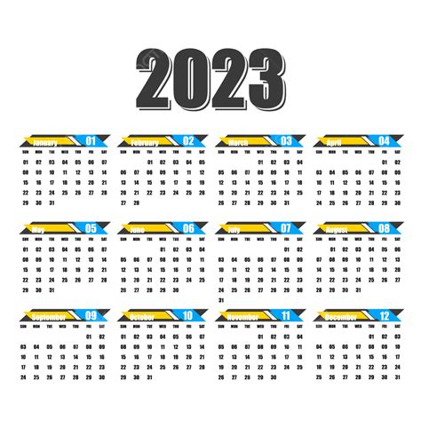 2023 Calendar Free Design And Vector 2023 2023 Calendar Calendar