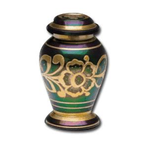 Roman Green And Gold Keepsake Urn Greenfields Funerals 1300 69 79 89