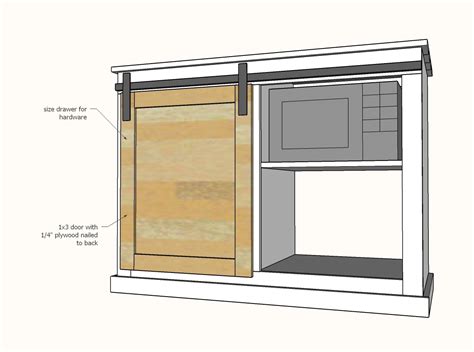 Ana White Barn Door Cabinet With Mini Fridge And Microwave Diy Projects