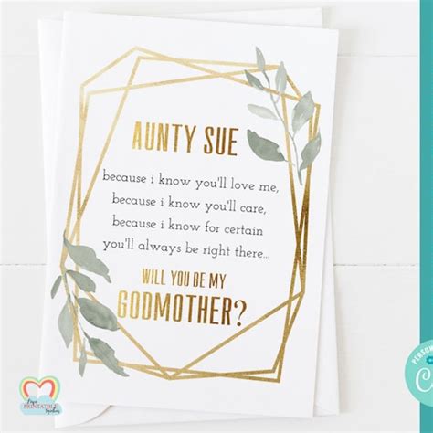 Editable Godmother Card Will You Be My Godmother Printable Etsy