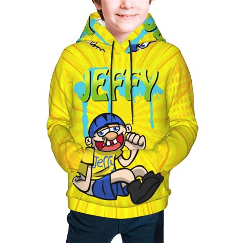 Kids Sml Jeffy Pullover Hoodie With Pocket 3d Printed Novelty Anime