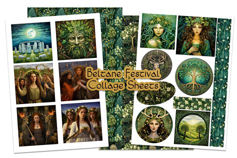 Celtic Beltane Festival Collage Sheets Graphic By Digital Magpie Design