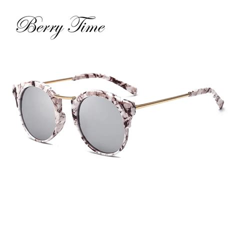 Berrytime Round Womens Sunglasses Brand Designer Fashion Sunglasses Cat S Eye Glasses Night