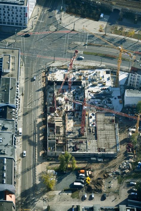 Luftaufnahme Dresden Baustelle Zum Neubau Eines Wohnhauses Zwischen