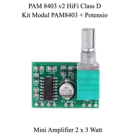 Jual Kit Modul PAM 8403 V2 Mini 5V Digital Amplifier Class D Potensio