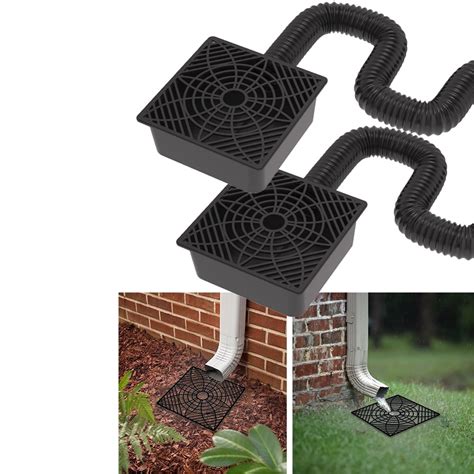 Two Packs Black Upgraded Gutter Downspout Extensions Flexible No Dig