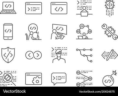 Developer icon set Royalty Free Vector Image - VectorStock