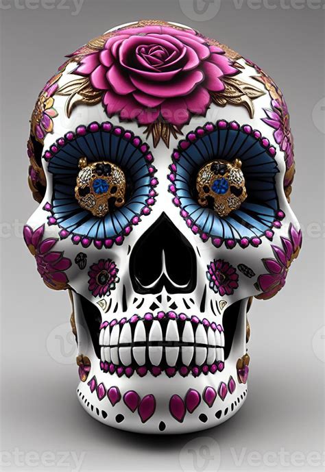 Dia De Los Muertos Tradicional Caveira De A Car Calavera Decorada