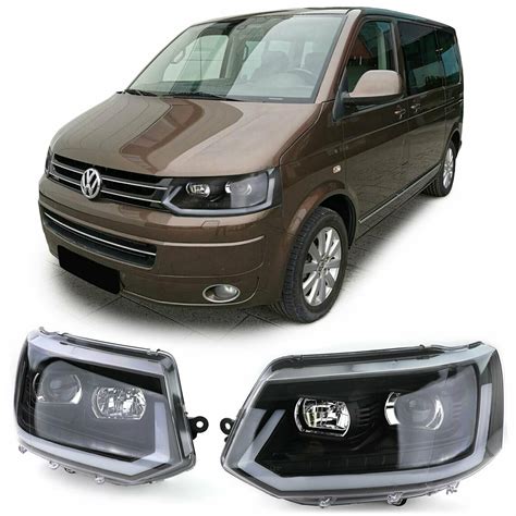 Paire de phares à barre LED avant pour Volkswagen Bus Transporter T5