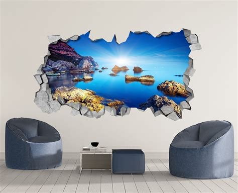 Sea Landscape 3D Wallpaper - Moonwallstickers.com