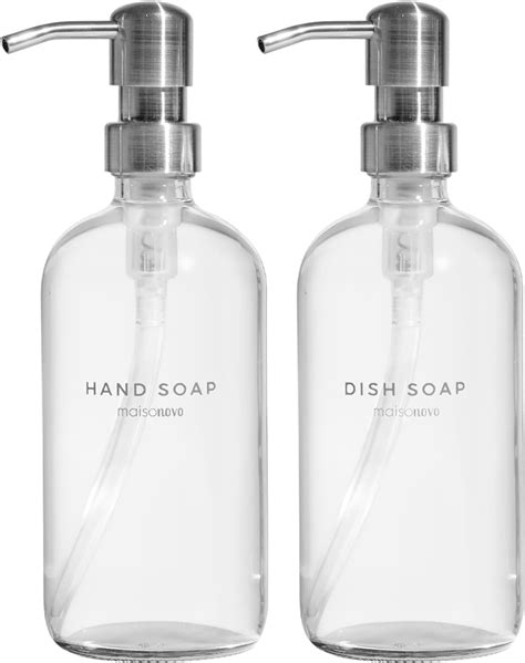 Maisonovo Glass Soap Dispenser Vintage Soap Dispenser Bathroom And Kitchen Set W